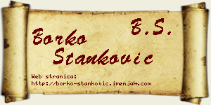 Borko Stanković vizit kartica